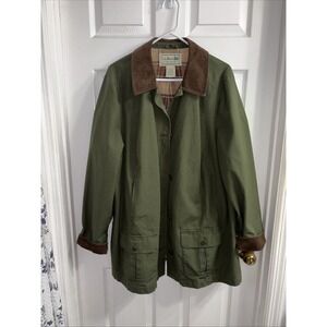 LL Bean womens green barn jacket 2XL